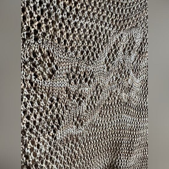 Vintage Y2K Women’s Cold Shoulder Knit Long Sleeve Brown & Gold Top Size Small - Picture 4 of 8